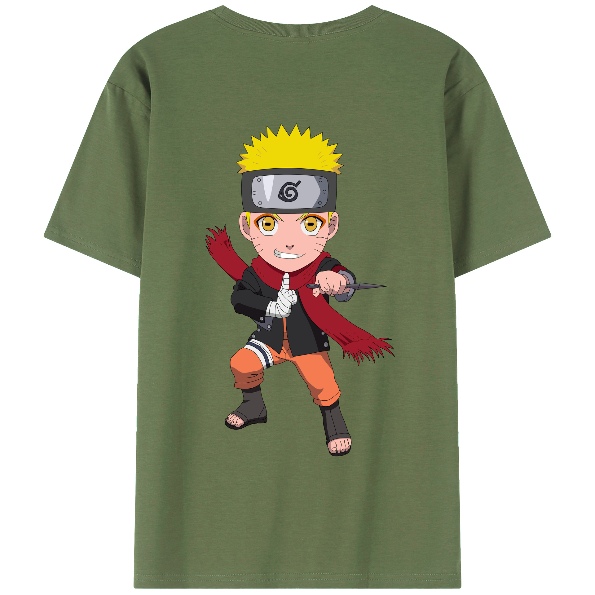 （画像用） NARUTO -ナルト- うずまき ナルト Uzumaki Naruto 綿100％ メンズ半袖Tシャツ（バックプリント） 通気性